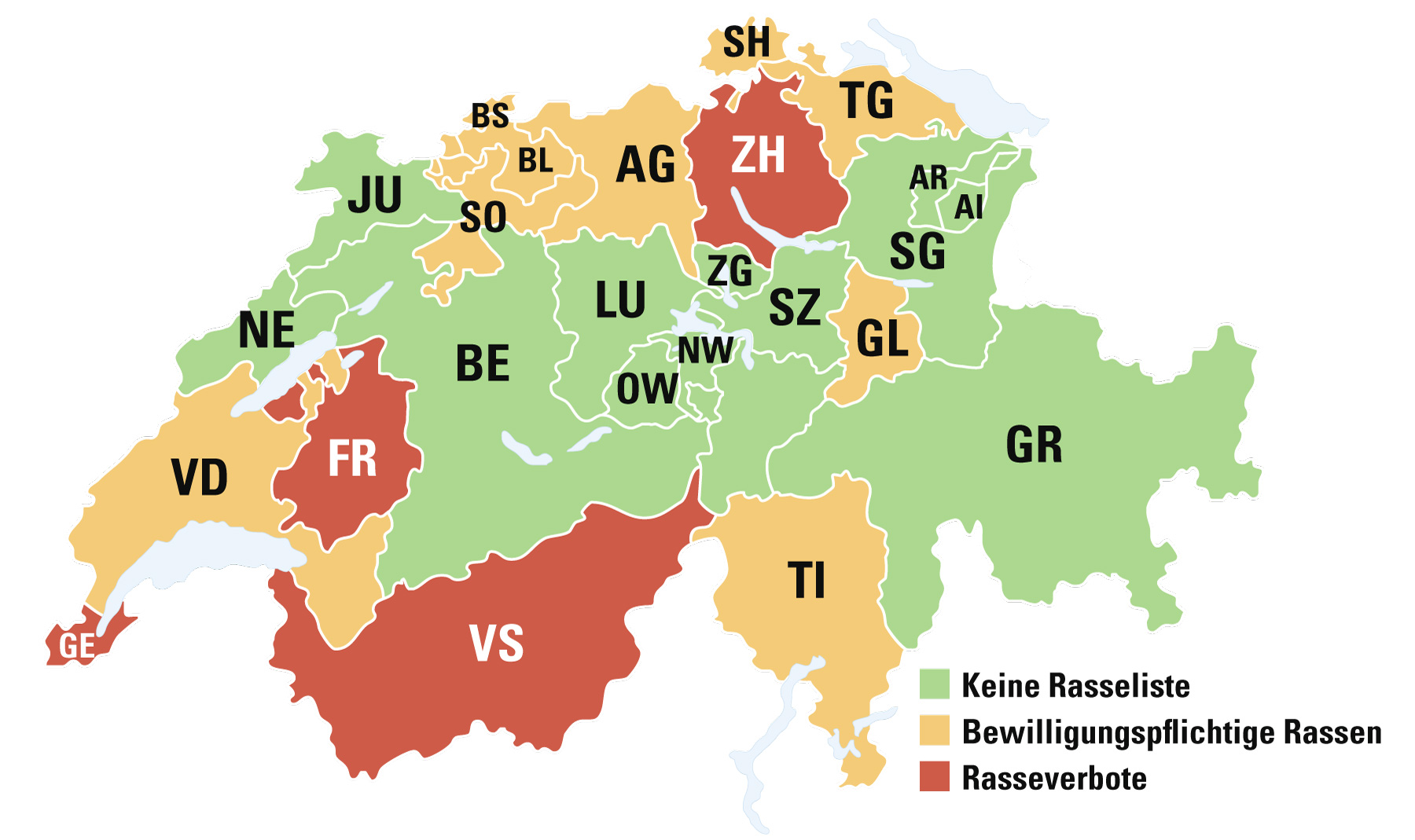 in welchen kantonen sind listenhunde erlaubt